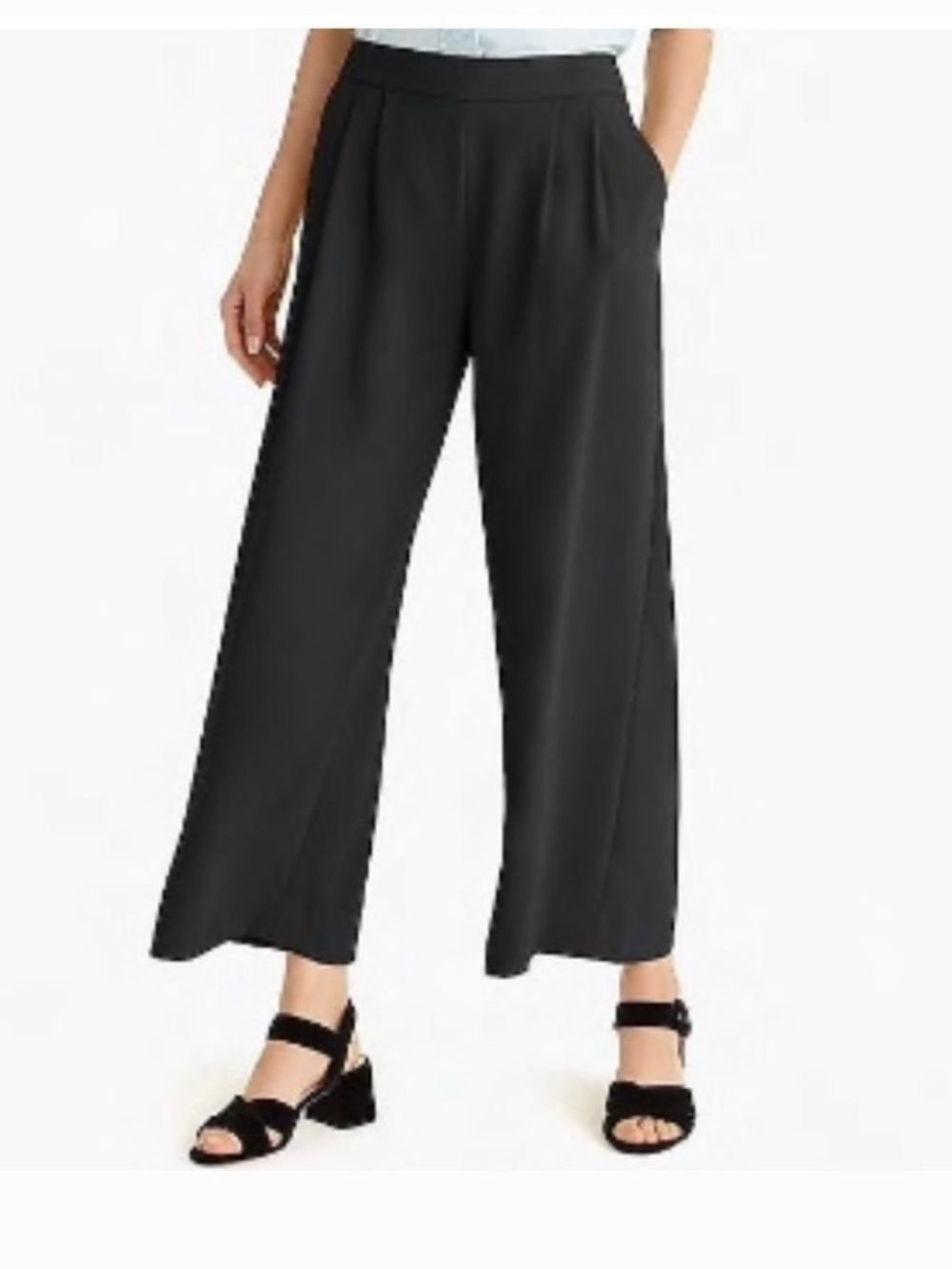 J. Crew 365 Crepe Wide Leg Cropped Pants